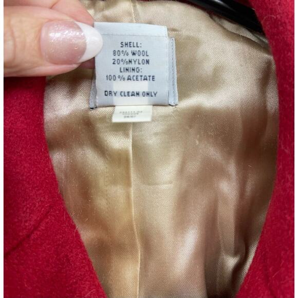 GAP XS Wool red blazer doubled breasted Peacoat classic coat - Picture 9 of 9